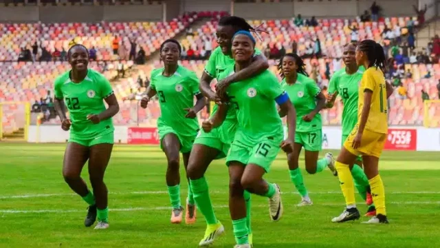 Super Falcons Celebrating Goal